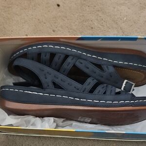 Easy Street Navy Blue Sandals with Buckle